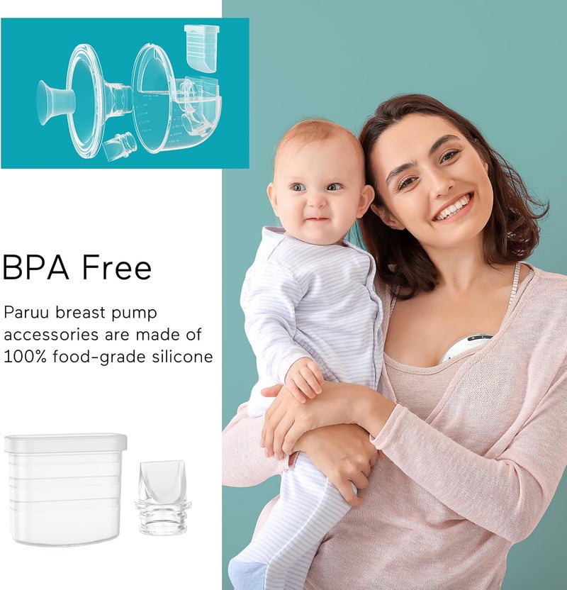 Paruu صمامات بيل البط P10 و diaphragm سيليكون، قطع غيار مضخة الثدي الأصلية P10، ملحقات استبدال مضخة الثدي القابلة للارتداء، مجموعة 2 حزمة - Image 2